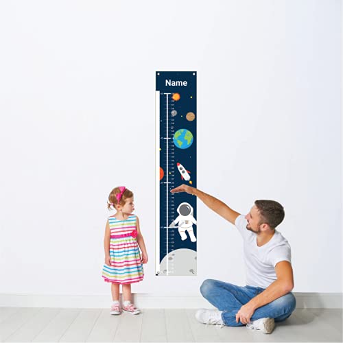 Personalized Kids Canvas Growth Chart, Kids Height Chart, Growth Chart Banner, Astronaut, Space