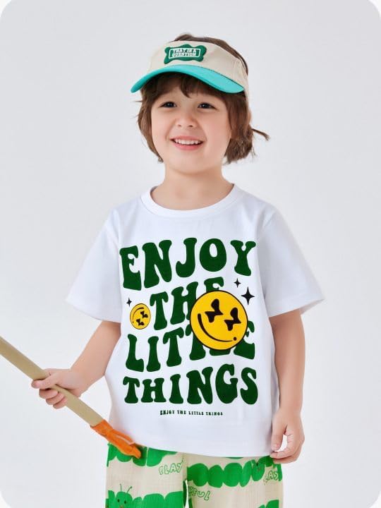 Happy Town Toddler Clothes Baby Boy Girl Smiley Face Shirt Short Sleeve T-Shirt Tee Summer Tops Outfits