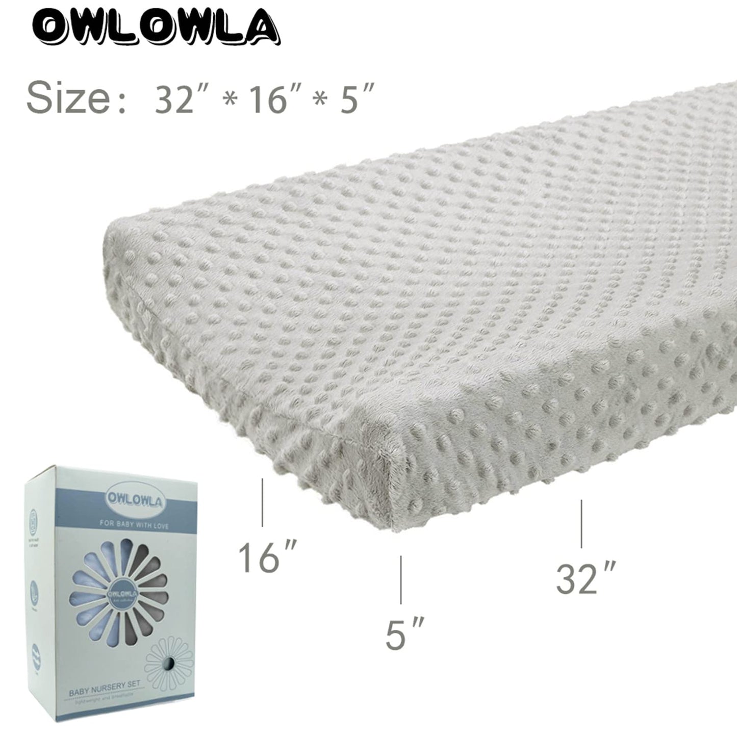 Owlowla Changing Pad Cover,Soft Minky Dots Changing Table Sheets for Baby Boy and Girl 2Pack (Silver Grey&Baby Blue)