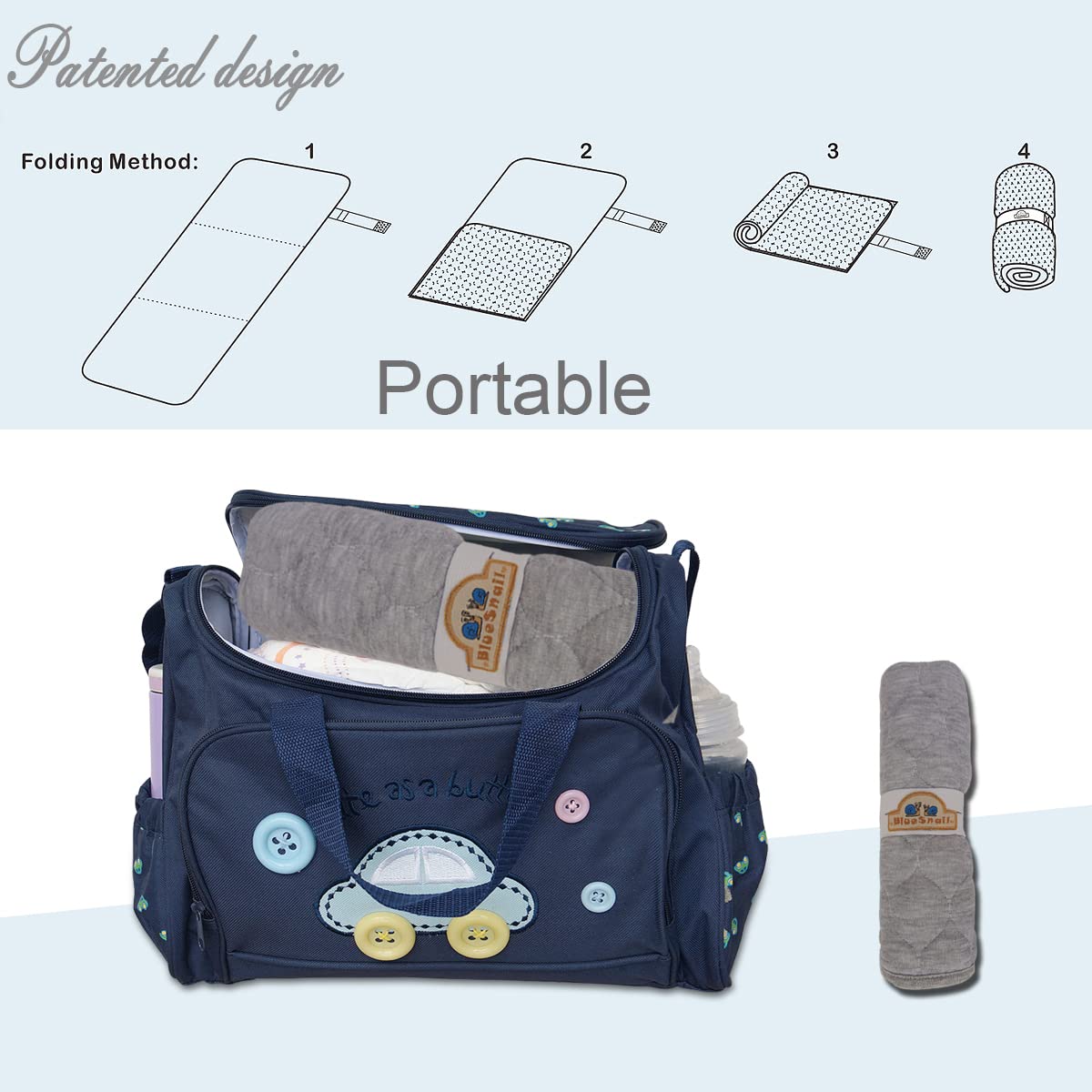 BlueSnail Quilted Thicker Waterproof Changing Pad Liners 3 Count(Gray 13” x 27”)