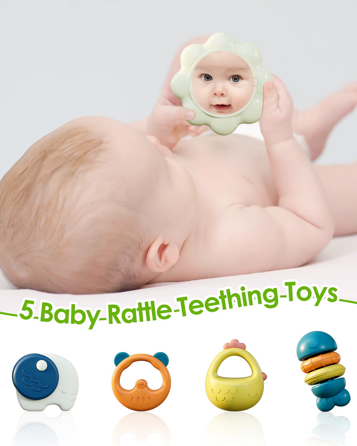 Dearlomum Baby Play Mat & Gym, Funny Piano Tummy Time Activity Mat with 5 Sensory Toys, Music & Lights - Boy & Girl Gifts (0-12 Months, Green)