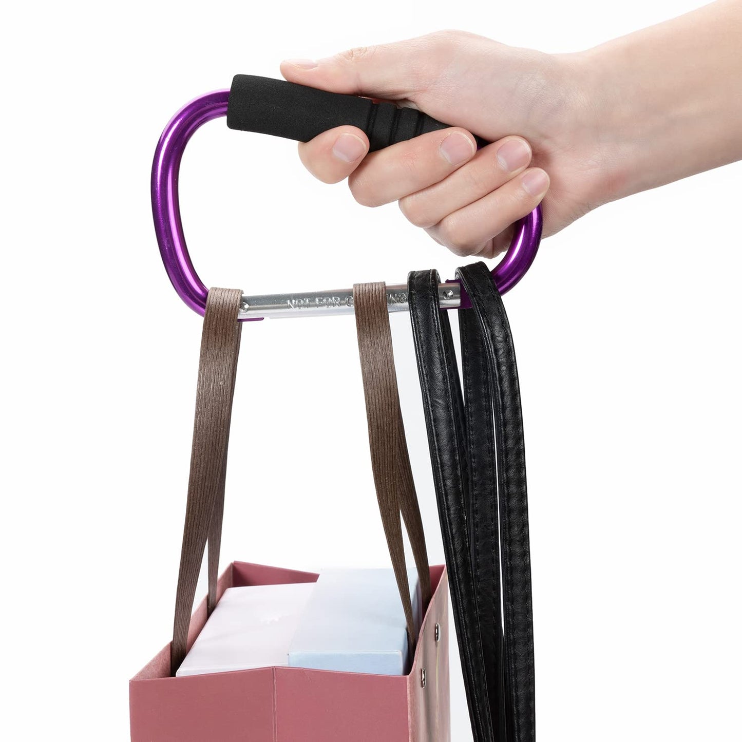 Funbliss Stroller Hooks by Baby,2 Pack Convenient Organizer Hook Bag Clips to Diaper Bags Clothing,Purses,Groceries,Great Hook Set for Mommy When Walking or Shopping Purple