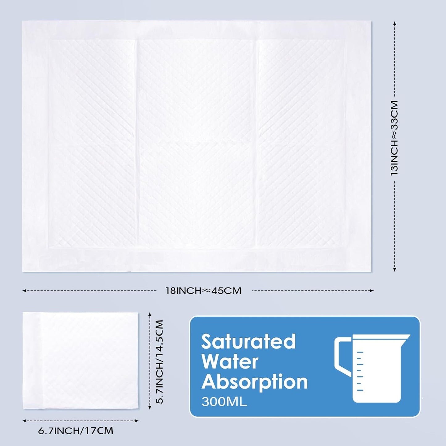 Disposable Changing Pads for Baby, 150 Pack Disposable Changing Pad Liners, Waterproof Disposable Underpads, Ultra Absorbent Super Soft Breathable Diaper Changing Mat 13 x 18 in