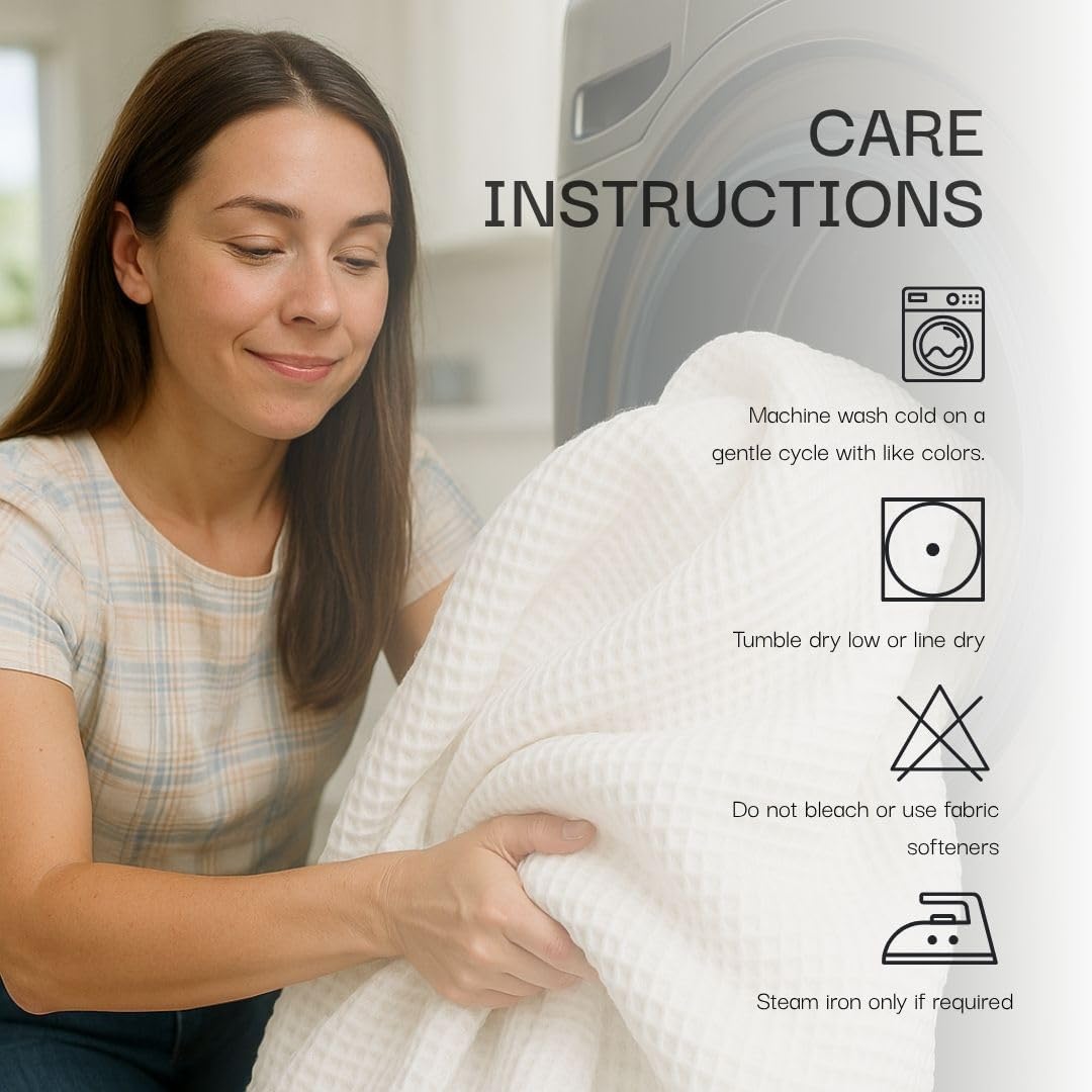 Salt Earth GOTS Certified 100% Organic Cotton Throw Blanket, 55" X 60" Waffle Blankets & Throws for Bed, Throw Blanket for Couch, Modern & Cozy Blanket, All Season, Comfy and Soft Blanket (Sun Bay)