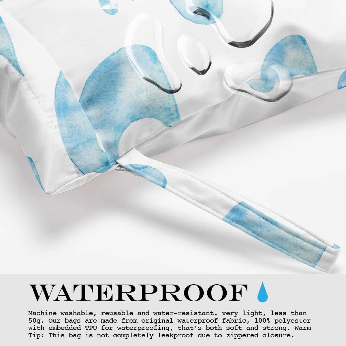 Wet Bag, Wet Dry Bag, Wet Bag for Swimsuit, Travel, Beach, Pool, Diapers, Dirty Yoga Gym Clothes, Makeup Bag, Waterproof Reusable Beach Bag Ocean Decor Starfish Sea Horse Anchor