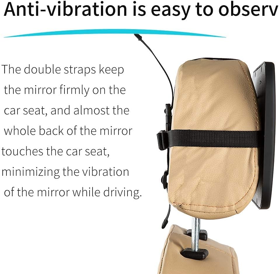 Funbliss Baby Car Mirror + 2-Pack Car Window Shades Bundle -100% Shatterproof, Wide Angle Convex