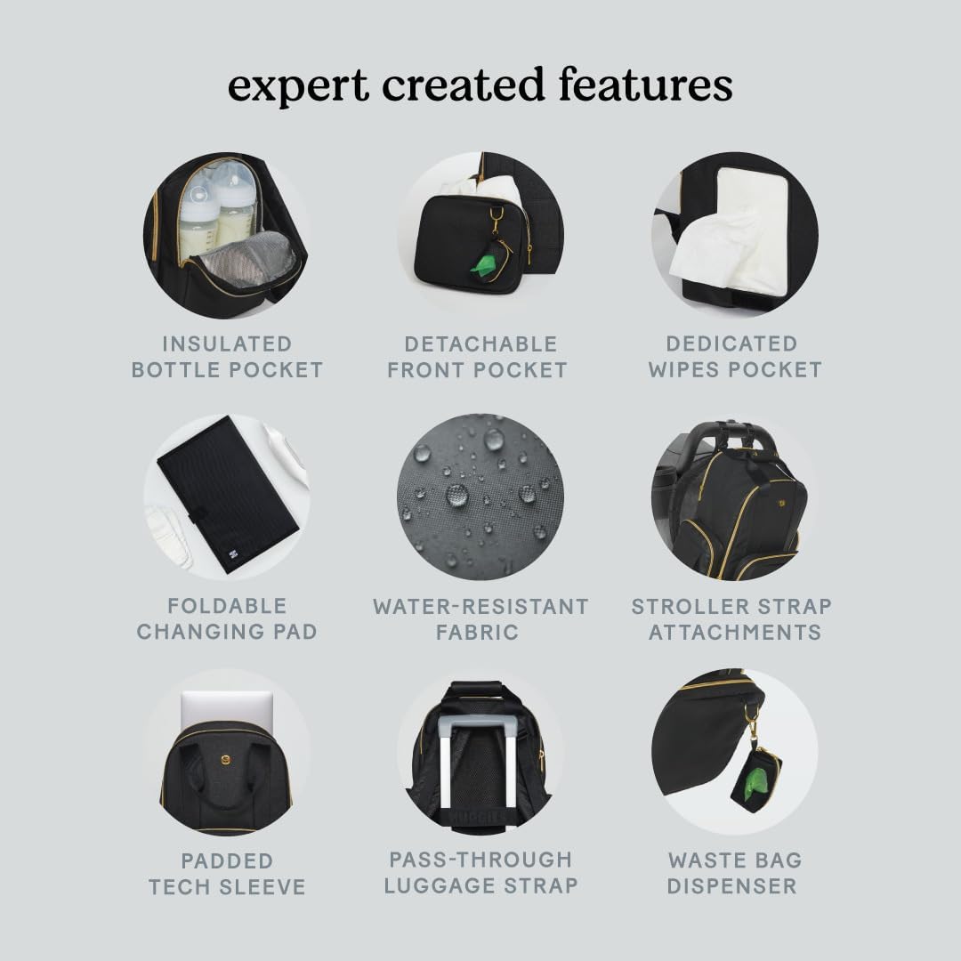 Huggies Signature Hug Pack Diaper Backpack, Dark Grey Heather, O/S