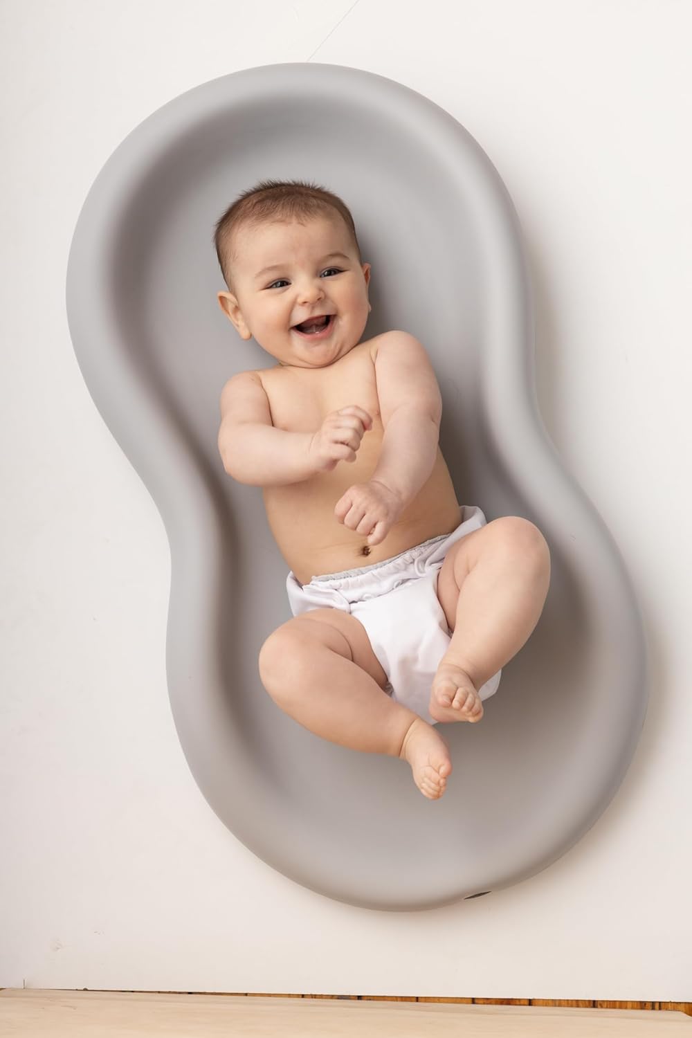 Keekaroo Peanut Changer Grey – The Original Made in USA Easy-to-Clean Changing pad and The only Shell Over Foam, Fully Water Repellant