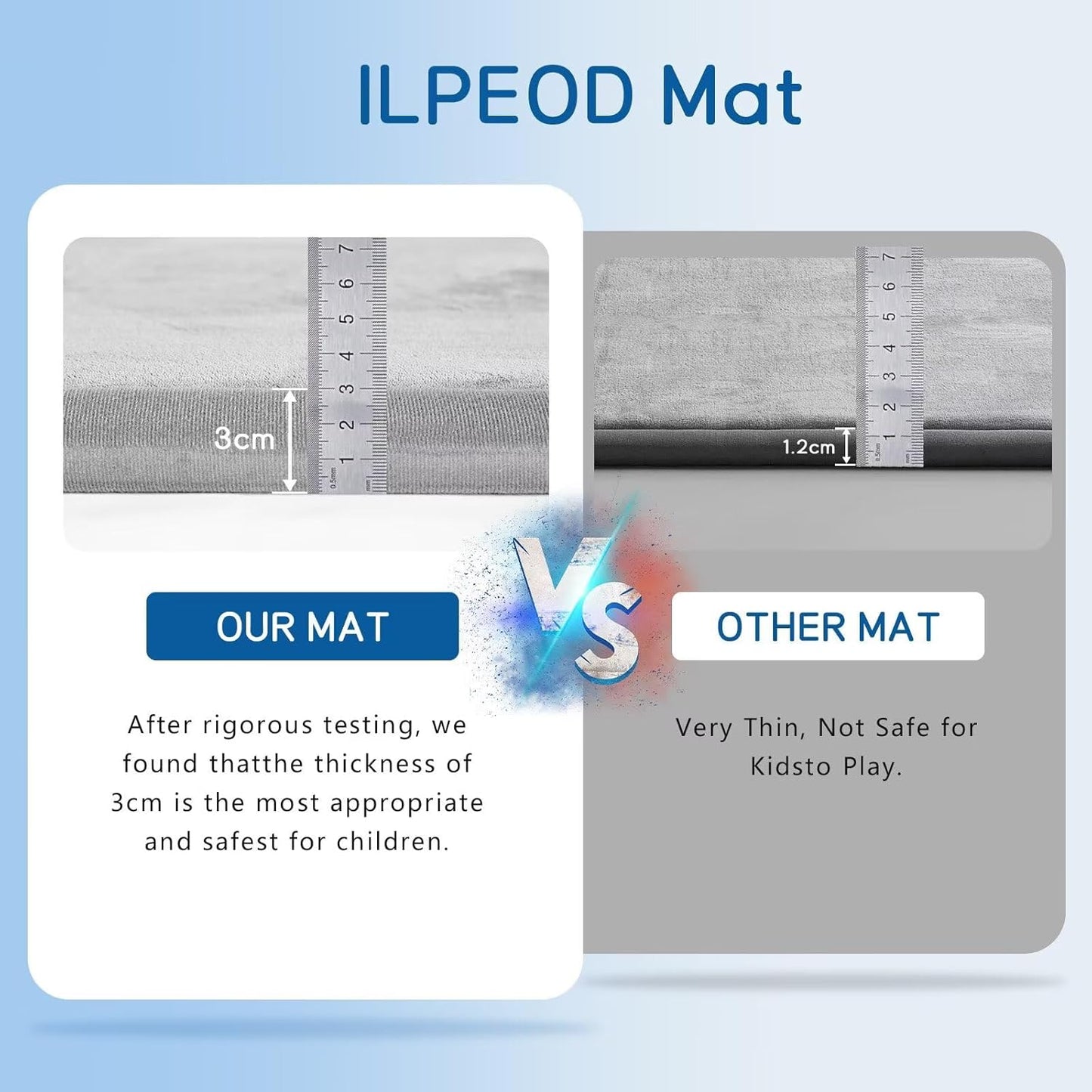 Baby Play Mat for Floor Tummy Time Mat Nursery Rug Muscle Mat Area Rug Playroom Rug Tatami Mat 6'7"x5'11" Memory Foam 1.3" Thick Crawling Mat for Babies,Toddlers, Infants, Kids(Light Gray)