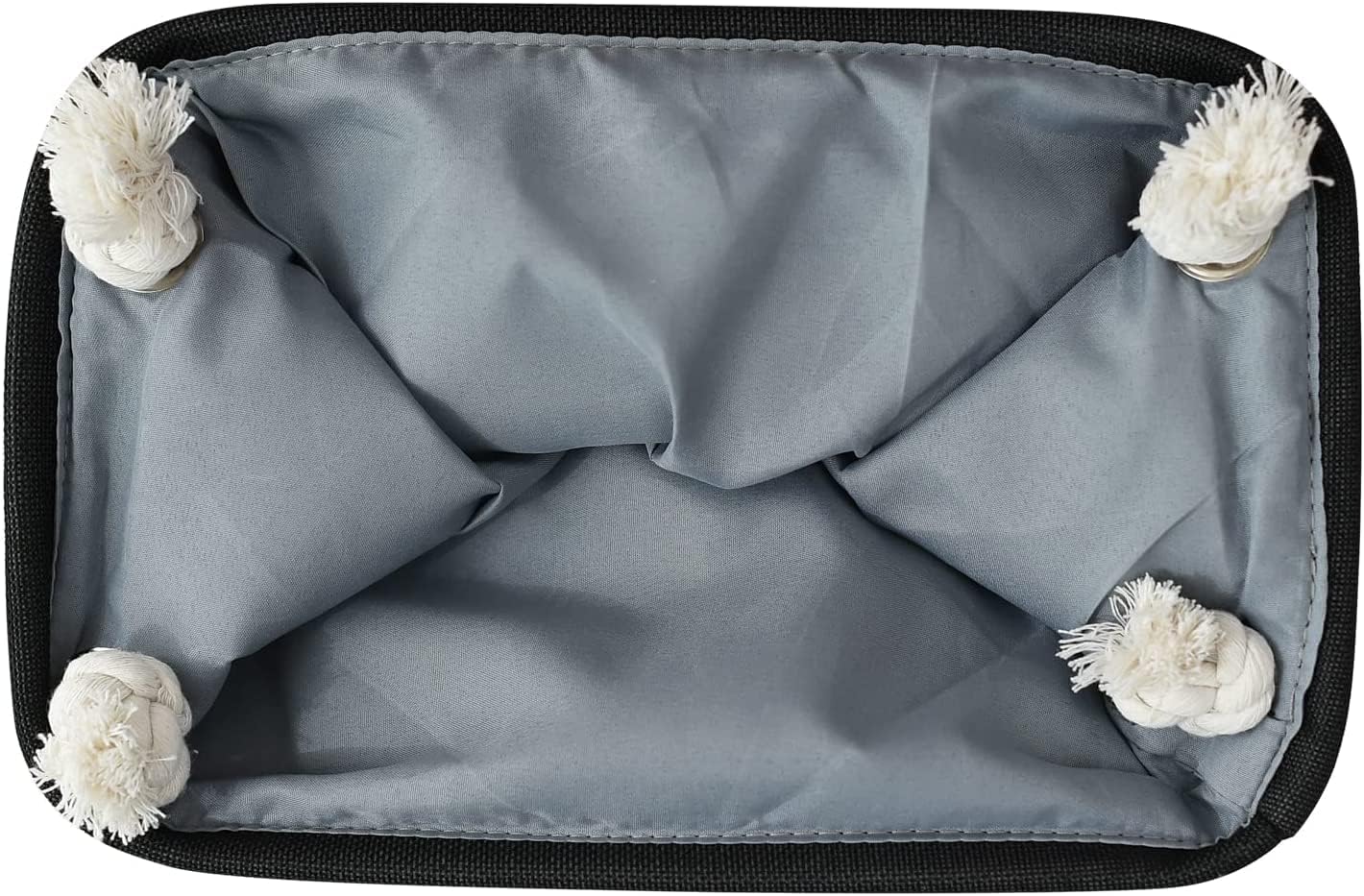 TheWarmHome Storage Basket for Organizing - 12x8x5.2 inch 1 Pack Fabric Storage Cubes, Baskets for Gifts Empty for Closet Organizer Dog Gift Cloth Toy (Grey & Black)