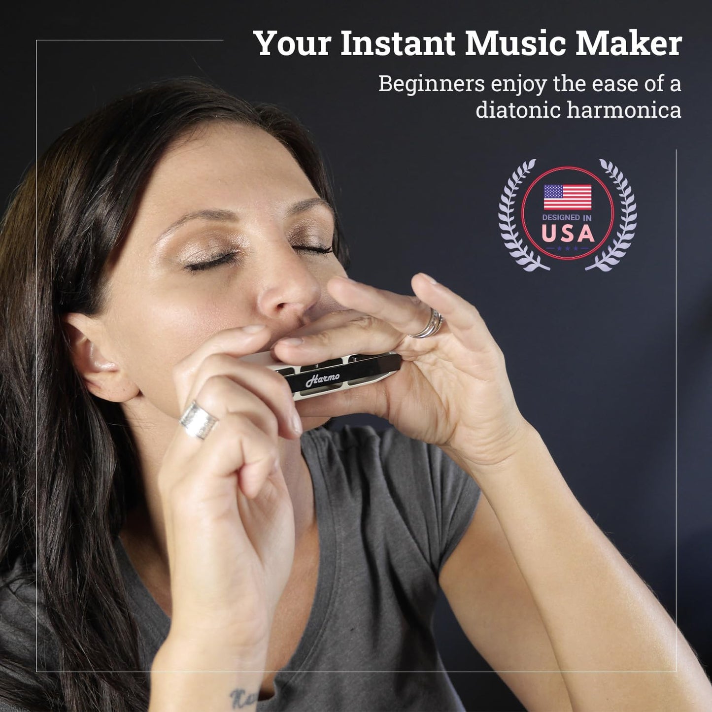 Harmo Polar Diatonic Harmonica Key of A - 10 Holes 20 Notes, Blues Harp Mouth Organ With Case, Phosphor Bronze Reeds, Suitable for All Genres, Harmonica for, Adult, Beginners & Professionals