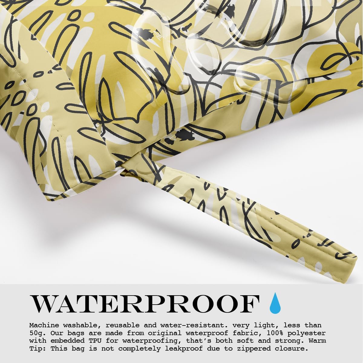 Wet Bag, Wet Dry Bag, Wet Bag for Swimsuit, Travel, Beach, Pool, Diapers, Dirty Yoga Gym Clothes, Makeup Bag, Waterproof Tropical Palm Leaves Decor Jungle Palm Leaf Favors