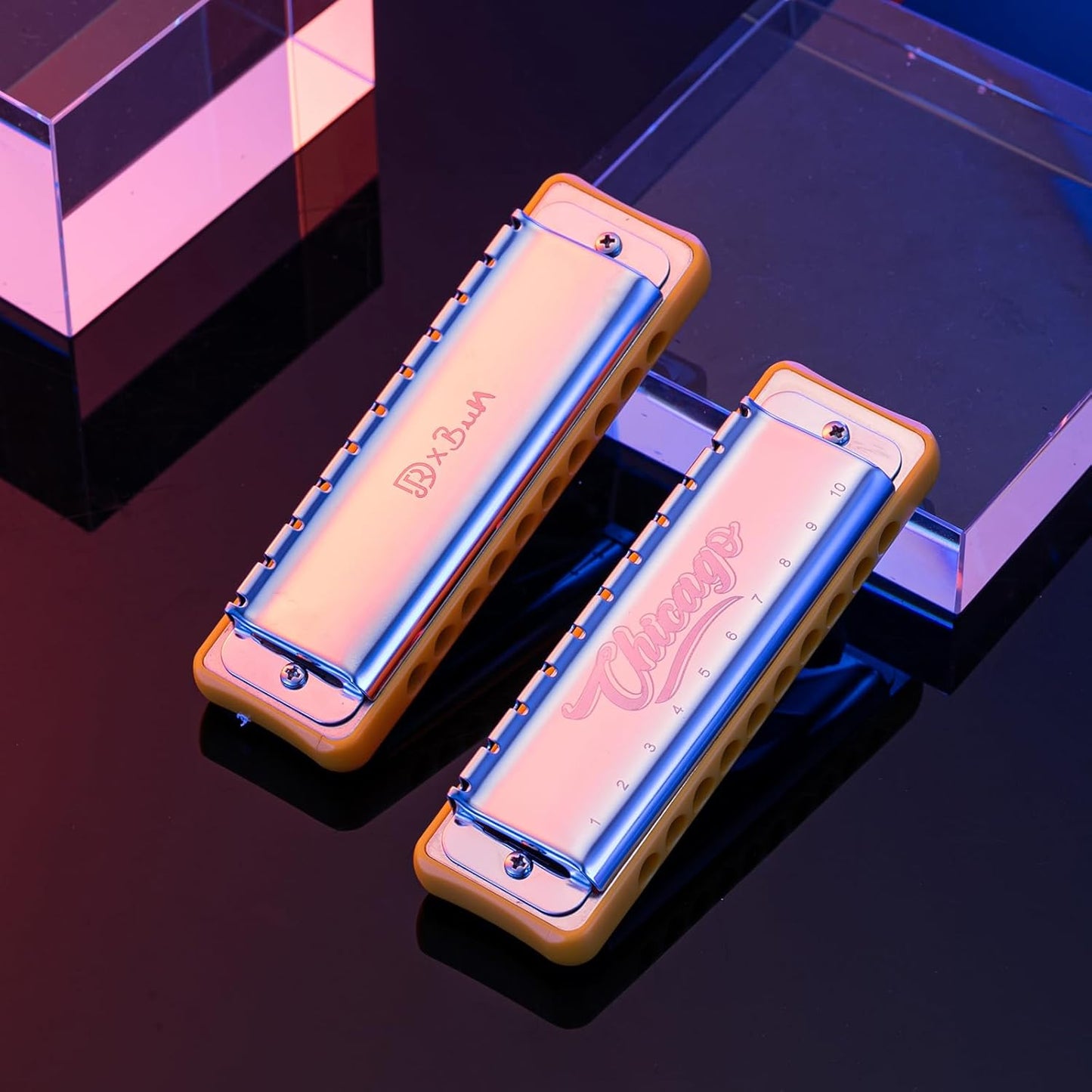 Harmonica JDR Blues key of E 10 Holes 20 Tones Harps Armonica for Adults Kids Professional Beginners Mini Mouth Organ with Case Chicago