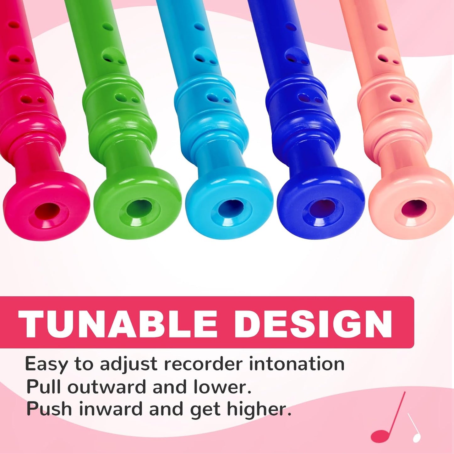 CONJURER Soprano Recorder Instrument for Kids Student - German Fingering 8 Hole Flute ABS Descant Recorders for Beginners with Cleaning Rod and Bag for Kids Over 3 Years Old