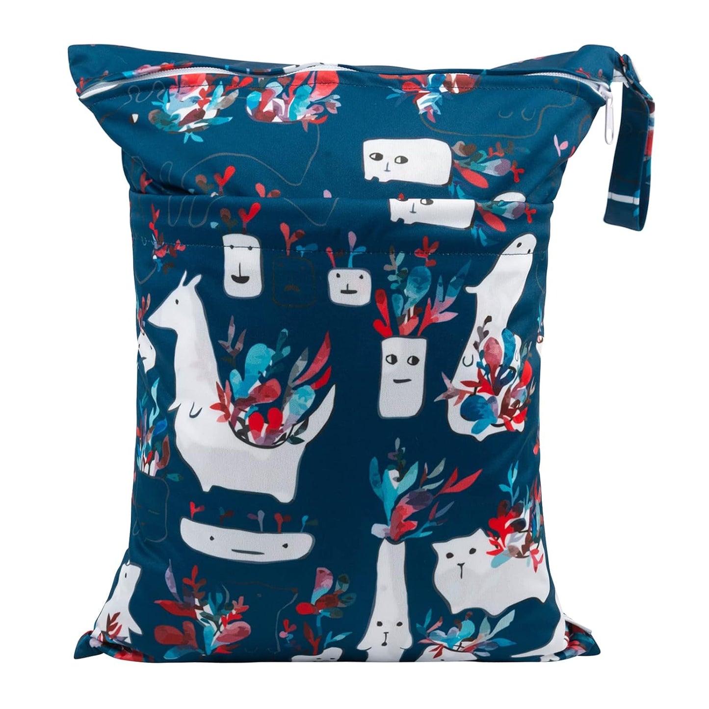 babygoal Wet Dry Bags for Baby Cloth Diapers, Washable Travel Bags, Beach, Pool, Gym Bag for Swimsuits & Wet Clothes with Two Zippered Pockets 2 Pack, LN05