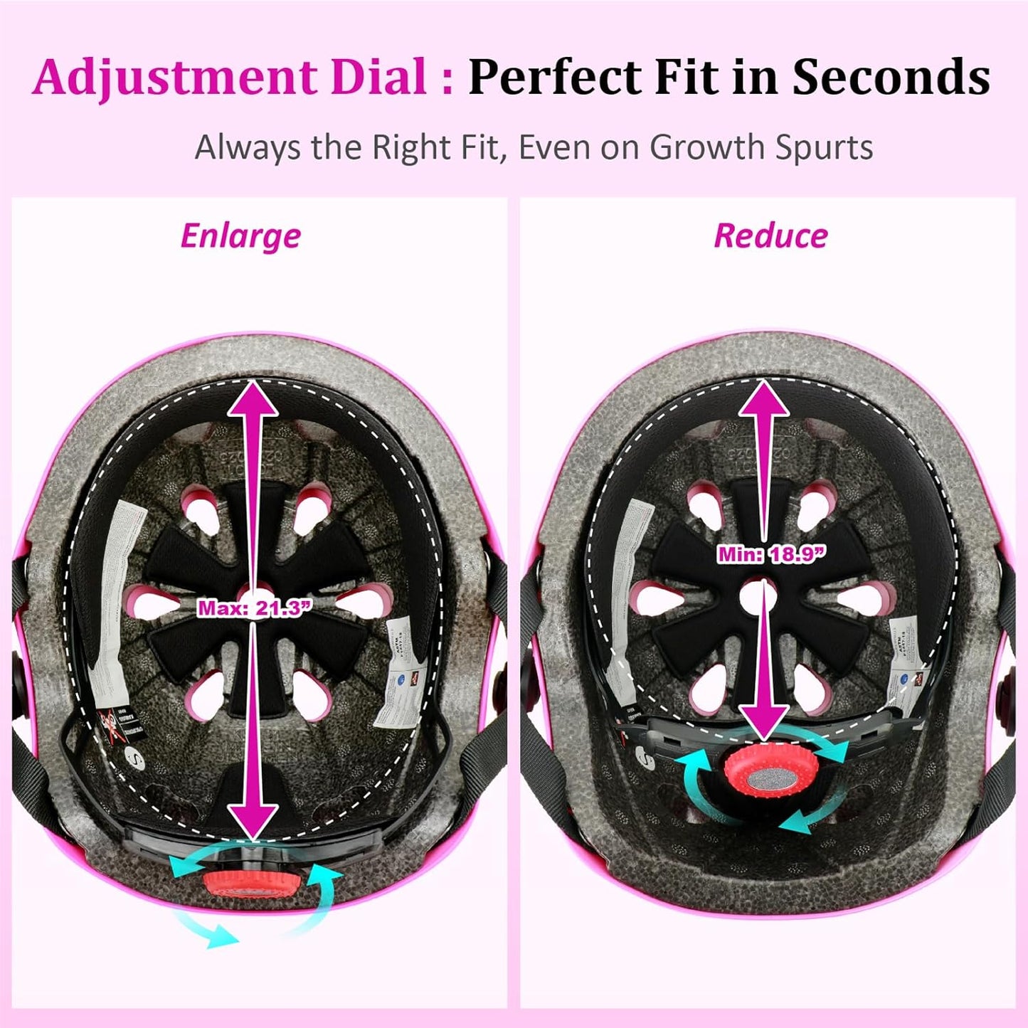 KAMUGO Kids Adjustable Helmet, with Sports Protective Gear Set Knee Elbow Wrist Pads for Toddler Age 2-8 Boys Girls, Bike Skateboard Hoverboard Scooter Rollerblading Helmet Set