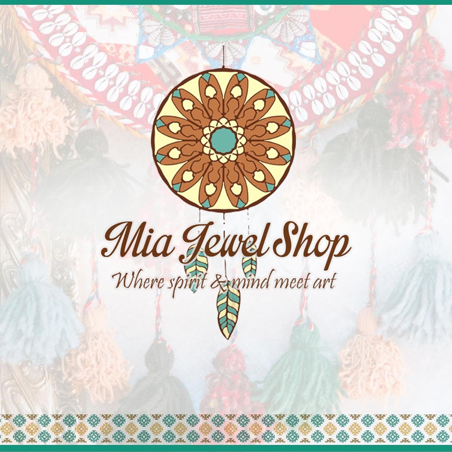 Mia Jewel Shop - Handmade Colored Bamboo Wooden Flute | Tribal Nature Pattern | Native Recorder for Beginners, Meditation & Music Lovers (Teal)