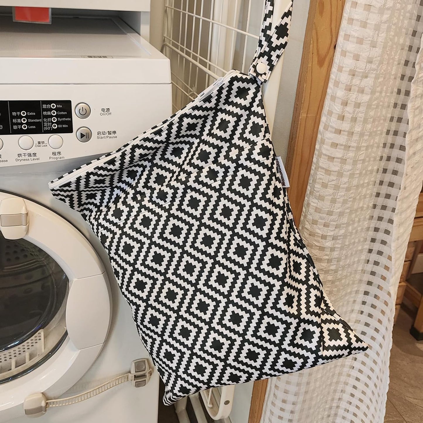 Mama Koala Waterproof Wet Dry Bags for Baby Items, Cloth Diapers, Swimsuits, Travel, Gym Clothes, Beach, Pump Parts, Toiletries, Two Zippered Pockets, 2 Pack (W019)