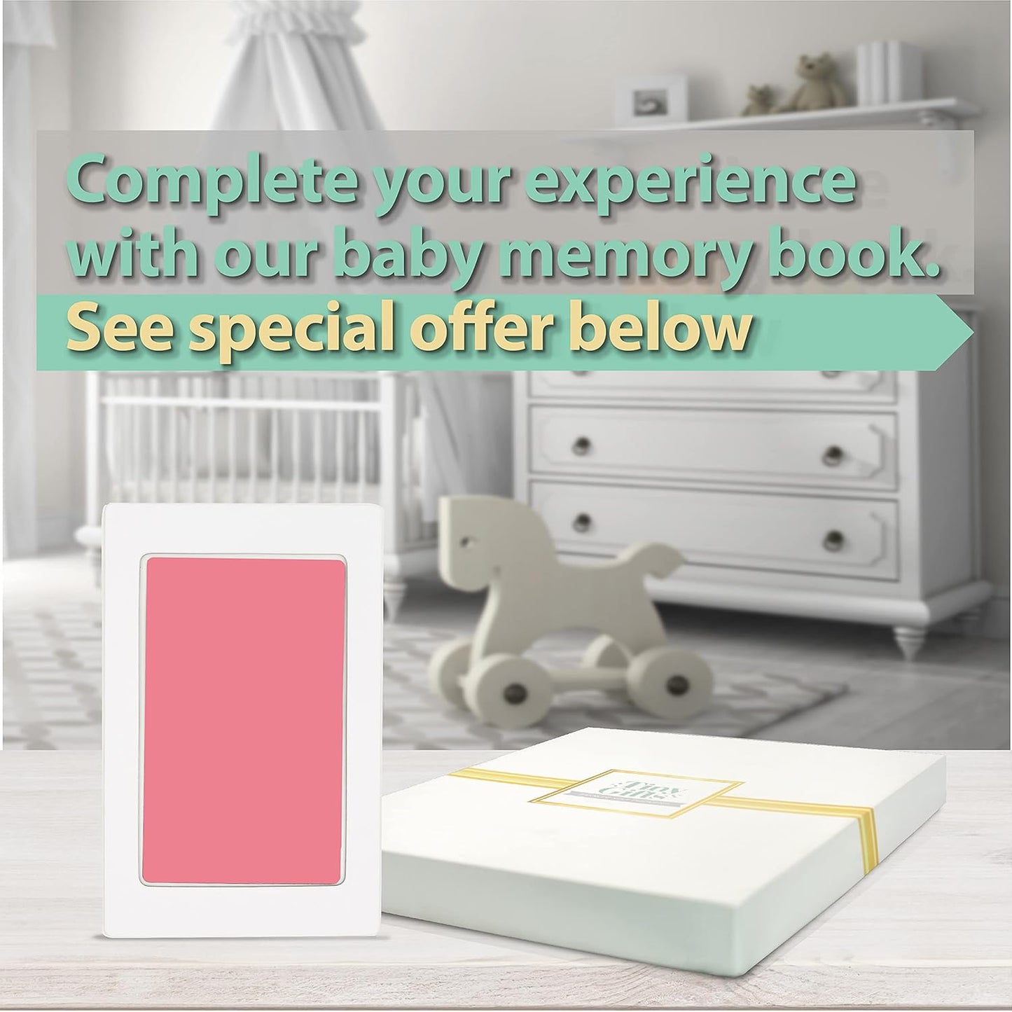 Large Clean Touch Ink Pad for Baby Handprints and Footprints – Inkless Infant Hand & Foot Stamp – Safe for Babies, Doesn’t Touch Skin – Perfect Family Memory or Gift, Pink Print Kit by Tiny Gifts