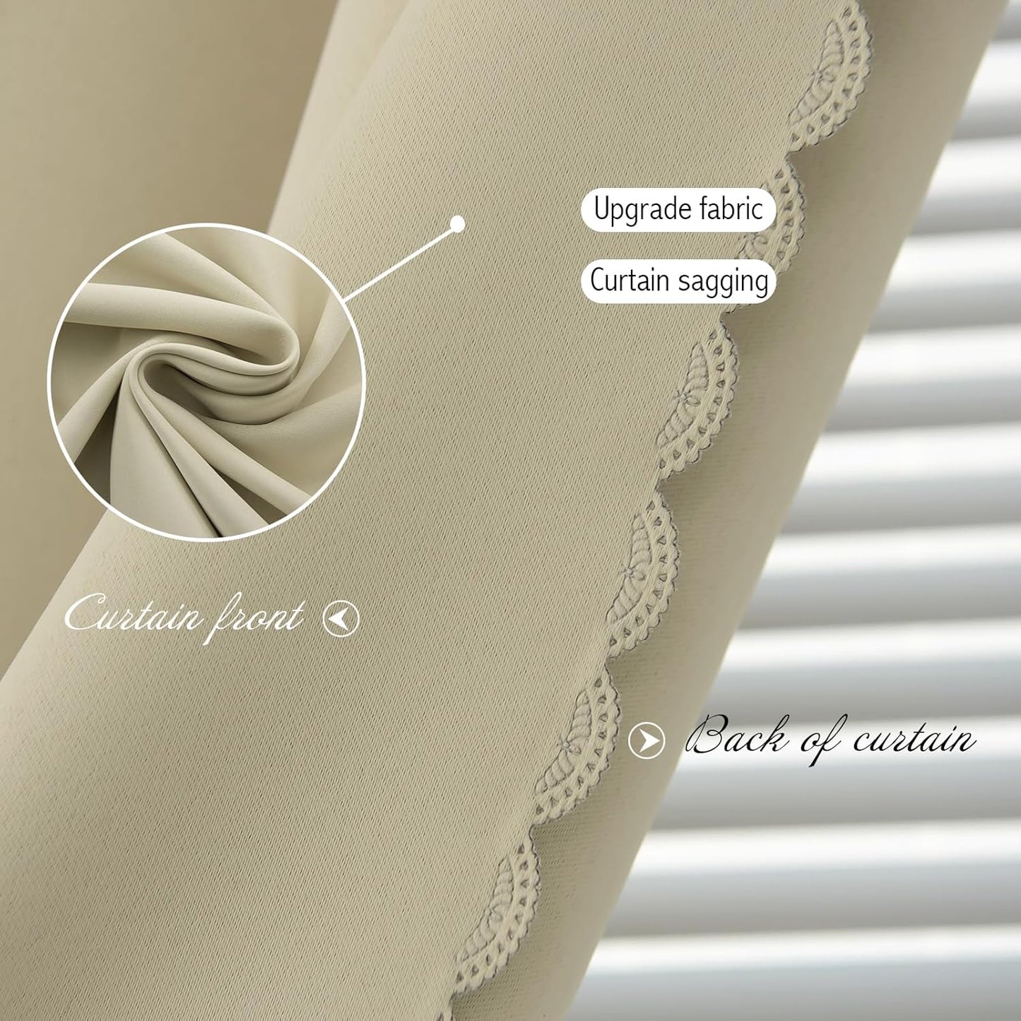 Self Adhesive Portable Blackout Curtains for Bedroom Easy to Install Window Thermal Lnsulated Kitchen Room Darkening Small Window Curtains, Cortinas Para Cuarto, 59"W X 71"L, Beige, 1 Panel