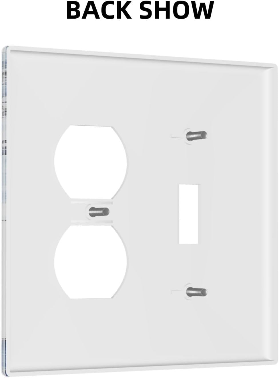 Wallplates White Marble Navy Blue Line Fluid 1 Toggle 1 Duplex Switch Plate Electrical Gfci Faceplate Decorative Light Switch Covers For Bathroom Kitchen Decor