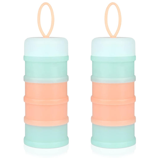 Accmor Baby Formula Dispenser On The Go, Stackable Formula Dispenser for Travel Formula Container to Go, Non-Spill Milk Powder Baby Kids Snack Storage Container, BPA Free, 2 Packs