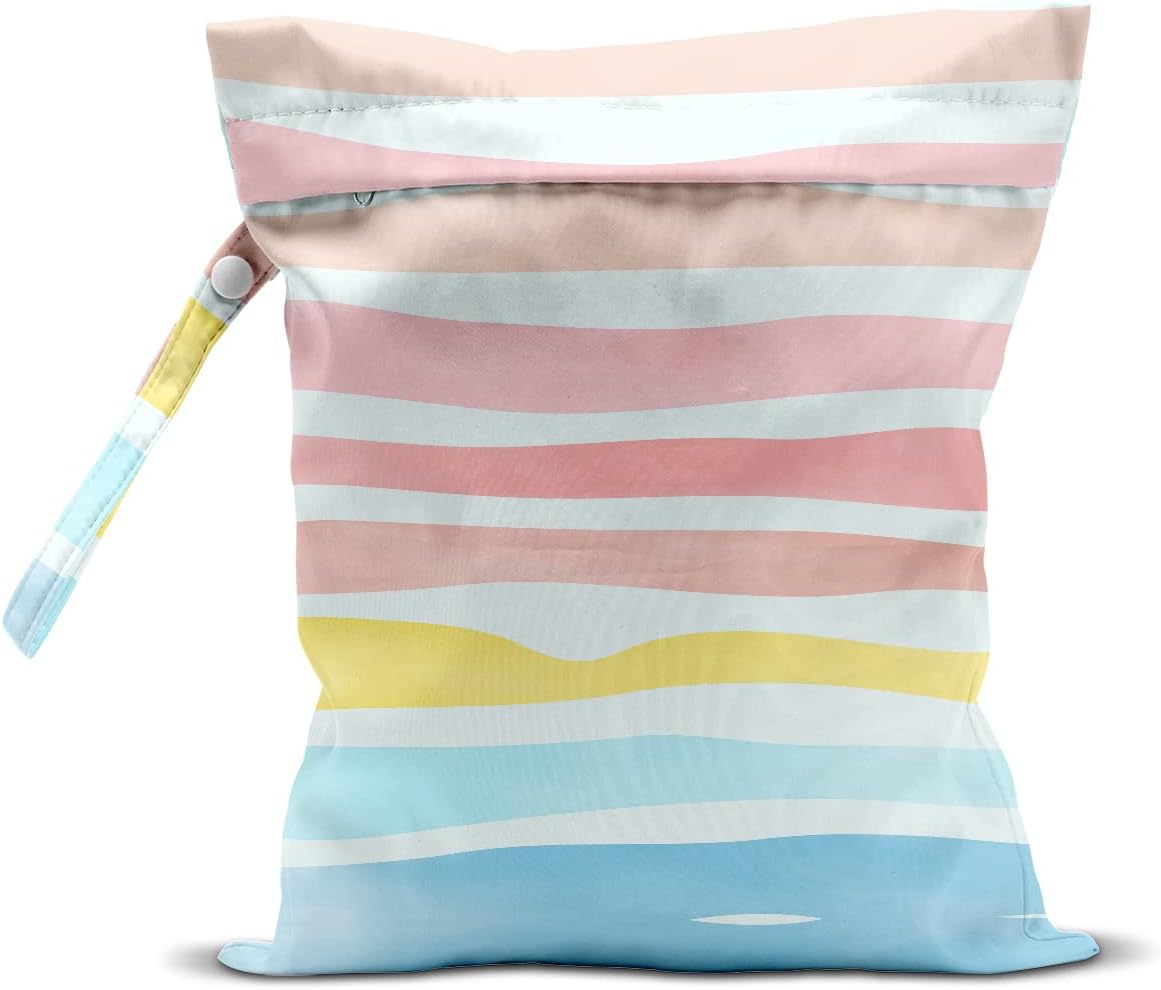 Wet Bag, Wet Dry Bag, Wet Bag for Swimsuit, Travel, Beach, Pool, Diapers, Dirty Yoga Gym Clothes, Makeup Bag, Waterproof Reusable Beach Bag Ocean Decor Starfish Sea Horse Anchor