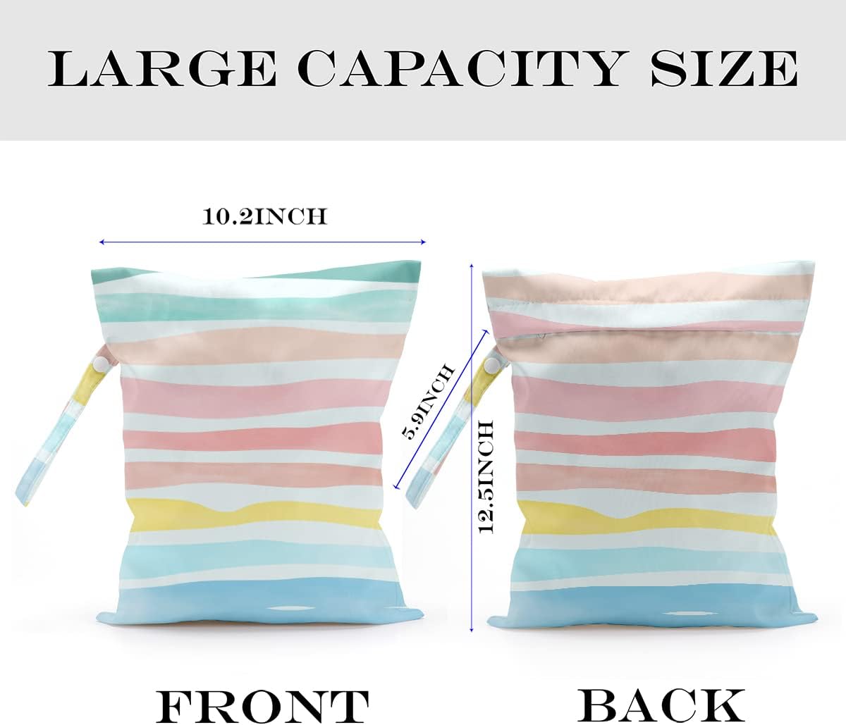 Wet Bag, Wet Dry Bag, Wet Bag for Swimsuit, Travel, Beach, Pool, Diapers, Dirty Yoga Gym Clothes, Makeup Bag, Waterproof Reusable Beach Bag Ocean Decor Starfish Sea Horse Anchor