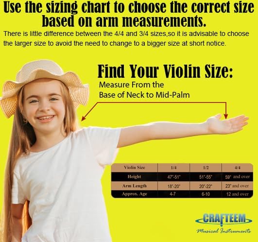 1/4 Fiddle White Colored Premium Violin Outfit for Beginners Adults Kids With 5 Color Fingering Tape- Handcrafted Student Beginner Violin.