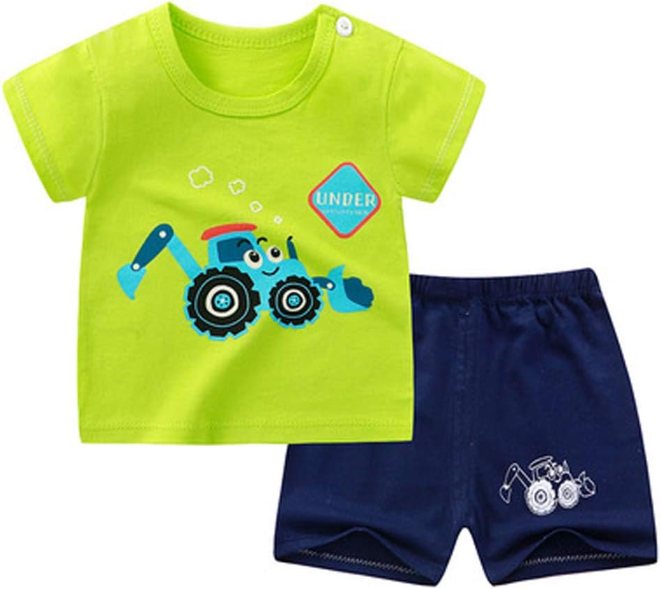 Baby Toddler Boys 4 Pieces T-shirts and Shorts Dinosaur Tops & Shorts Summer Outfits