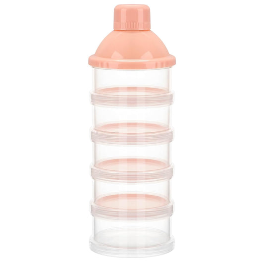 Accmor Formula Dispenser On The Go, 5 Compartments Stackable Formula Container for Travel, Baby Milk Powder Kids Snack Container, BPA Free