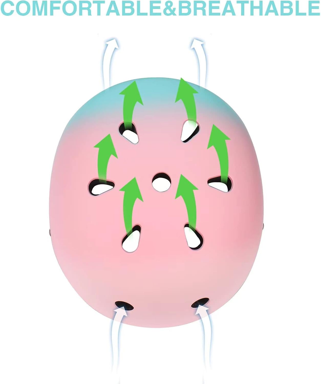 Color Gradient Adjustable Kids Bike Helmet Toddler Helmets for 3-5-8-14 Years Kids Girls Boys Youth Bicycle Helmet for Scooter Balance Bike Roller Skating Skateboard