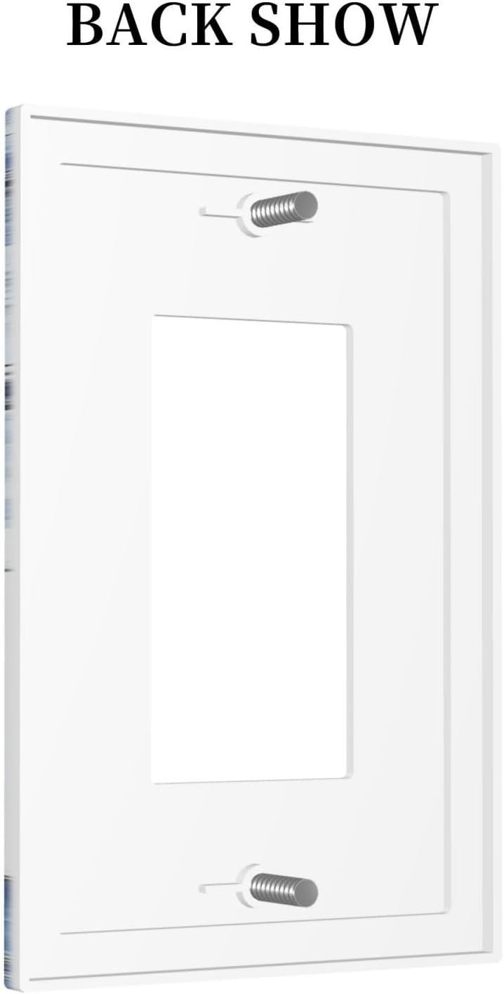 Decorative Outlet Covers White Marble Navy Blue Line Fluid 1 Gang Single Rocker Light Switch Cover Plate Wall Plates Gfci Faceplate For Bathroom Kitchen Decor