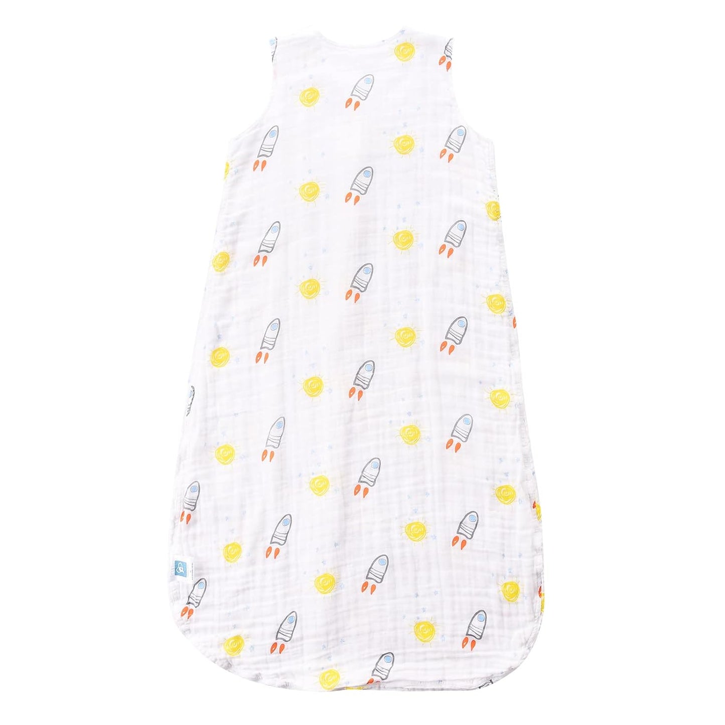 Toddler Sleep Sack for 2-4T Baby, Organic Cotton Wearable Blanket for Boys and Girls 0.5 TOG 2-Way Zipper Sleeping Sacks Soft 4 Layers X-Large Rocket