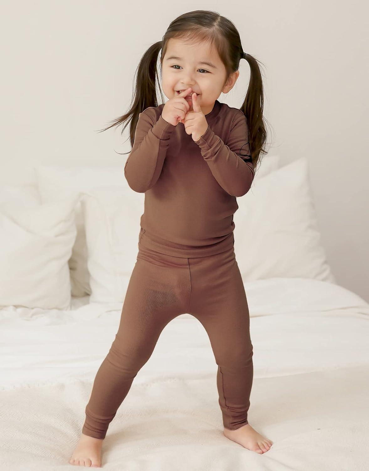 VAENAIT 6M-12Y Toddler Toddler Kids Toddler Girls Boys Soft Comfy Modal Tencel Solid Raglan Sleepwear Pajamas Pjs 2pcs Set