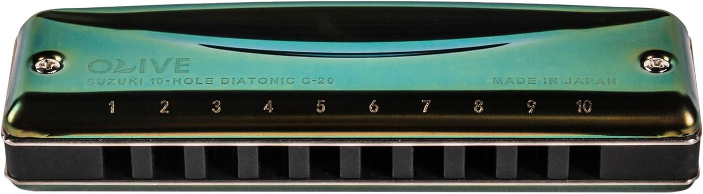 Suzuki Olive C20 10 Hole Diatonic Harmonica - Key of C