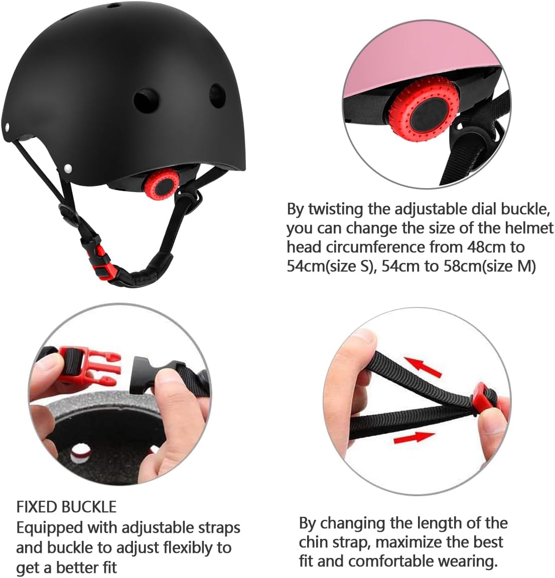 Kids Bike Helmet for Ages 2-14, Adjustable Safety Toddler Helmet with Protective Gear Set, Skateboard Scooter Helmets with Knee Elbow Pads Wrist Guards