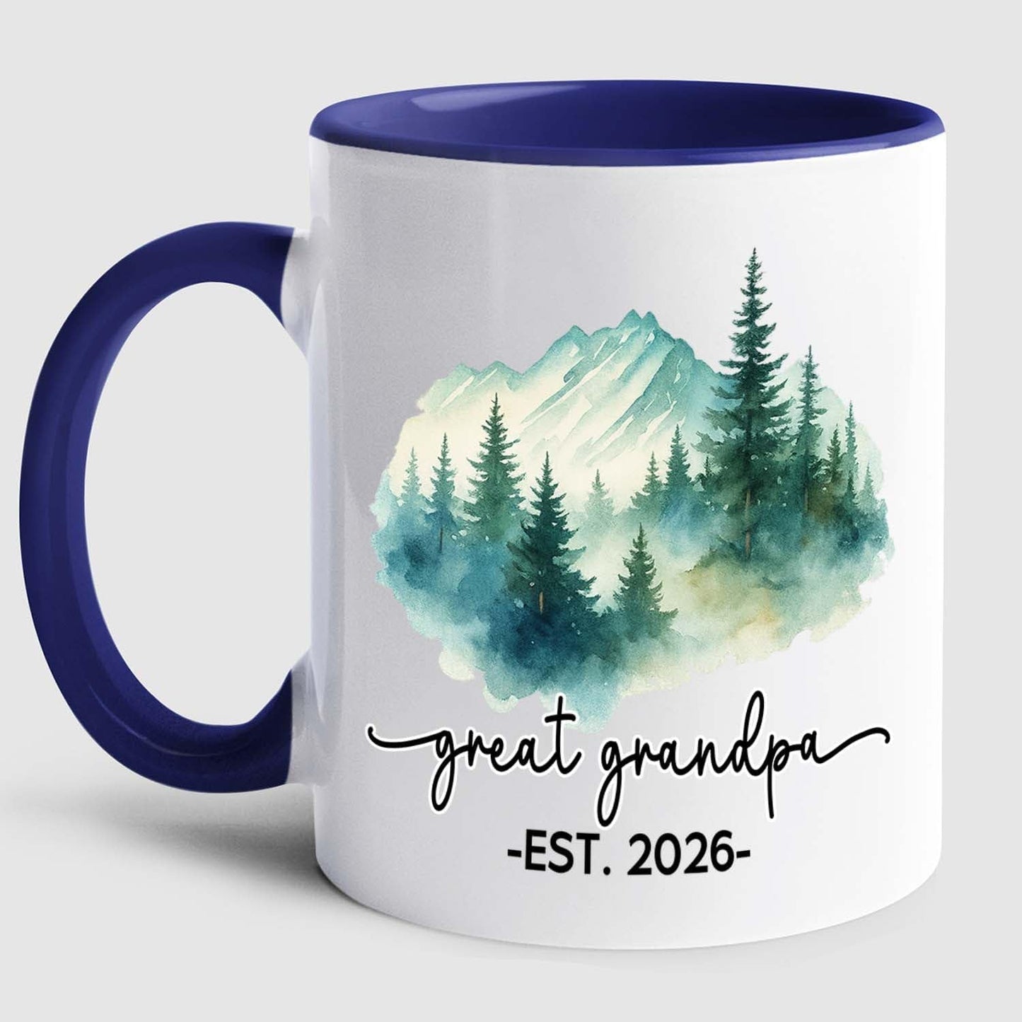 Promoted To Be Great Grandpa Coffee Mug 11Oz 15Oz, Personalized New Great Grandpa EST. 2026 Accent Ceramic Cup Gift For Pregnancy Reveal, Customized Nickname & Year Great-Grandfather White Coffee Cup