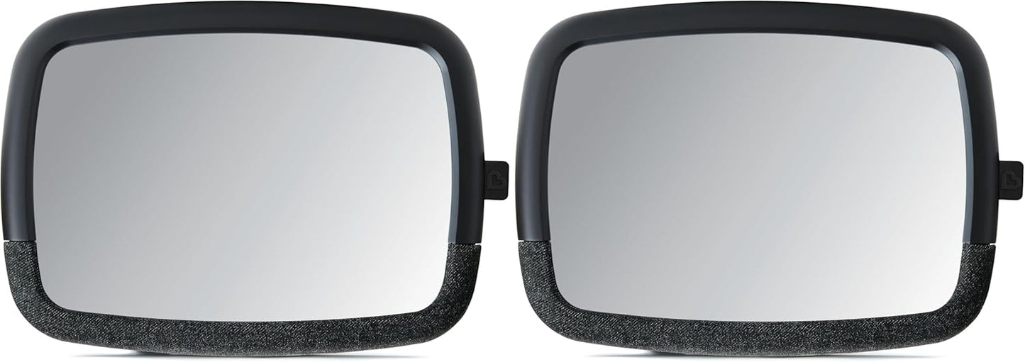 Munchkin Baby Car Mirror for Rear Facing Car Seats, Pivot 360 Baby in-Sight Adjustable Auto Mirror, Black, 2 Pack