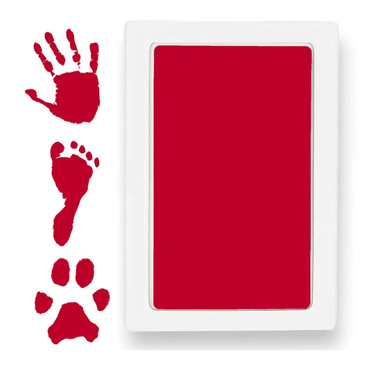 Extra Large Clean Touch Ink Pad for Baby Handprints and Footprints – Inkless Infant Hand & Foot Stamp – Safe for Babies, Doesn’t Touch Skin – Perfect Family Memory or Gift by Tiny Gifts, Red