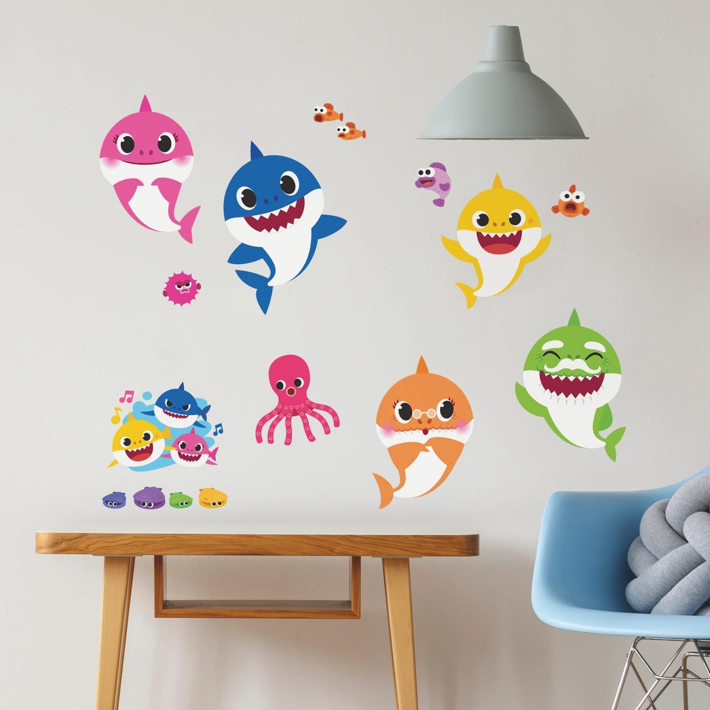 RoomMates RMK4303SCS Baby Shark Peel and Stick Wall Decals