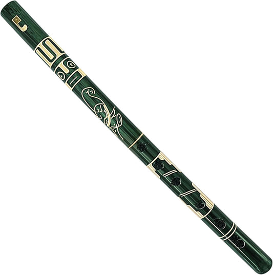 Mia Jewel Shop - Handmade Colored Bamboo Wooden Flute | Tribal Nature Pattern | Native Recorder for Beginners, Meditation & Music Lovers (Green)