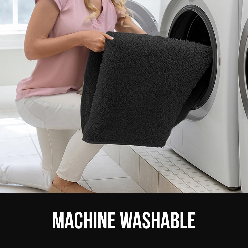 GORILLA GRIP Ultra Soft Washable Area Rug, 6x9, Stain and Slip Resistant Plush Thick Carpet for Bedroom Living Room, No Shed Floor Rugs, Pet Friendly, Dorm Essentials, Kids Nursery Home Decor, Black