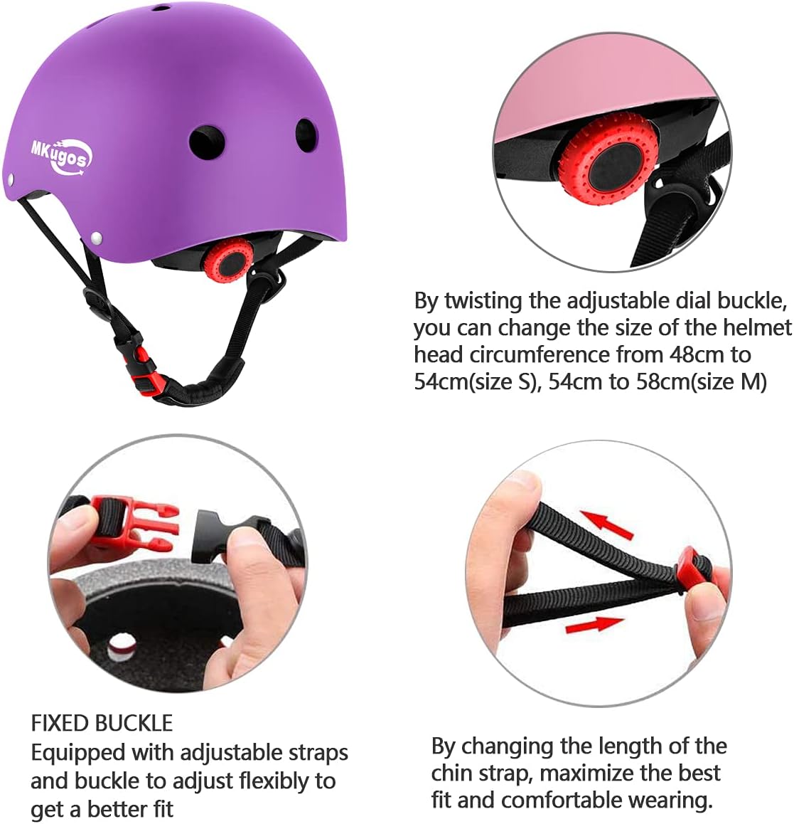 Kids Bike Helmet for Ages 2-14, Adjustable Safety Toddler Helmet with Protective Gear Set, Skateboard Scooter Helmets with Knee Elbow Pads Wrist Guards