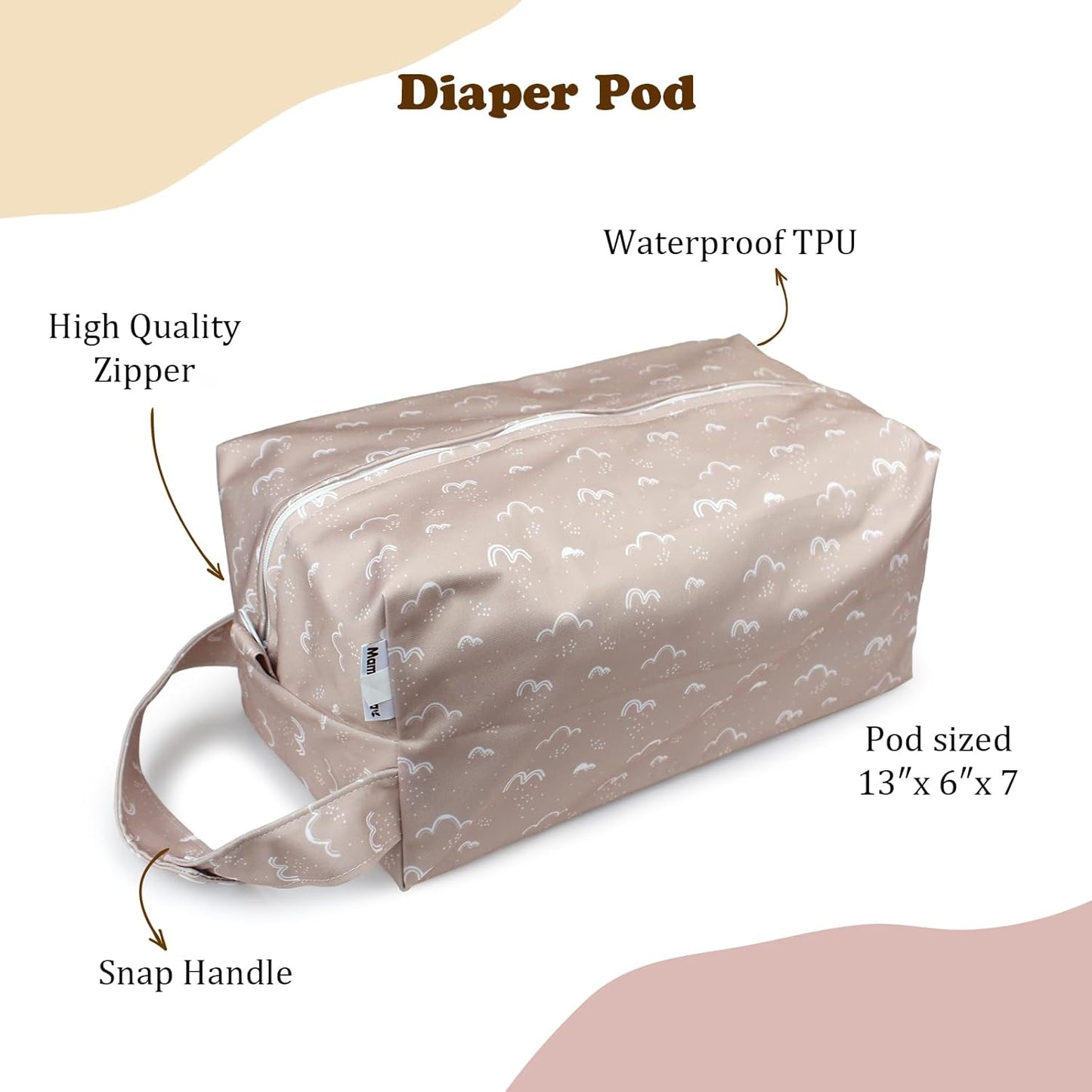 Mama Koala Waterproof Diaper Pods for Baby Items, Cloth Diapers, Swimsuits, Travel, Gym Clothes, Beach, Pump Parts, Toiletries, 2 Pack(DP-Pine Forest)