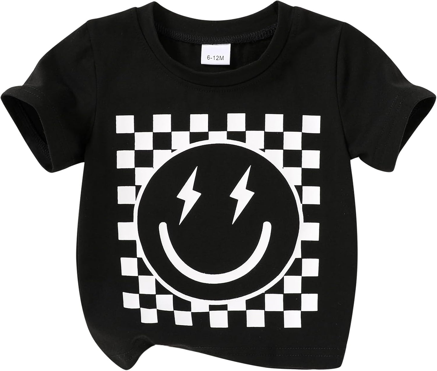 Happy Town Toddler Clothes Baby Boy Girl Smiley Face Shirt Short Sleeve T-Shirt Tee Summer Tops Outfits