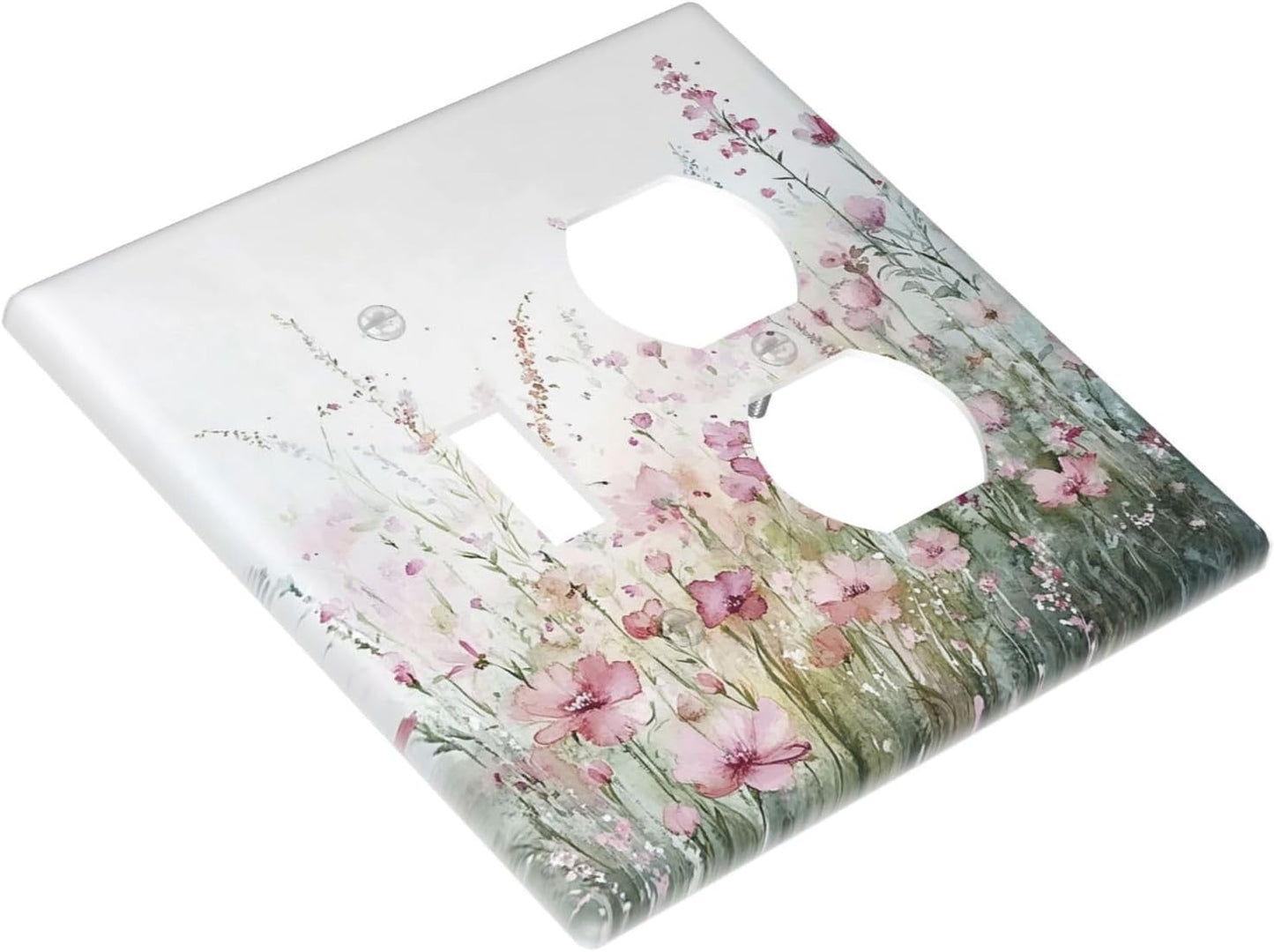 Wallplates Wildflower Botanical Watercolor Floral 1 Toggle 1 Duplex Switch Plate Electrical Gfci Faceplate Decorative Light Switch Covers For Bed Room Living Room Decor