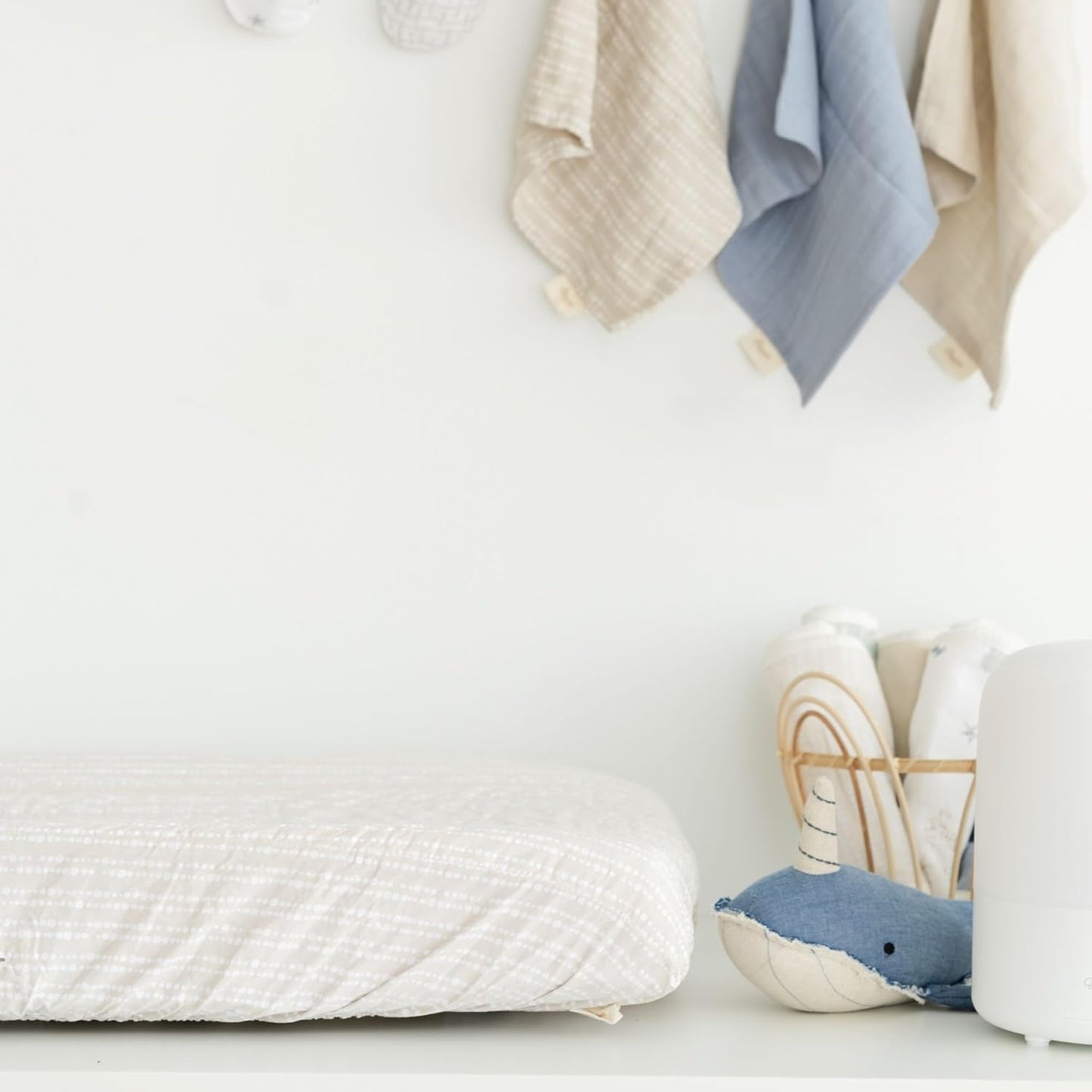 Crane Baby Changing Pad Cover, 100% Cotton Sateen Exterior Change Pad Cover, Neutral Dot, 16" x 32", Fitted Changing Pad Covers, Changing Table Pad Cover for Nursery, Baby Registry or Shower Gift