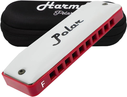 Harmo Polar Natural Minor Harmonica Key of F - Specialized for Natural Minor Blues, Jazz, Rock, Folk, & Pop, Mouth Organ With Case, Phosphor Bronze Reeds, Harmonica for Beginners & Professionals