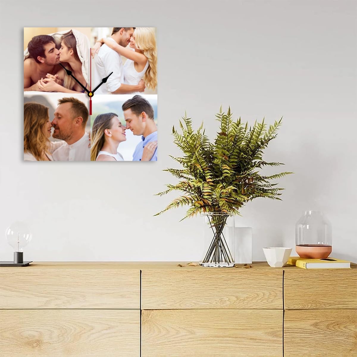 Generic Custom Wall Clock Personalized Wall Photo Customized Round Clock for Birthday Wedding Present Creative, 12inch-30cm